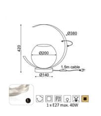 ACA Stolová lampa IPARELLE max. 40W/E27/230V/IP20