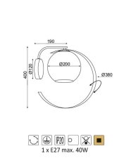 ACA Nástenné svietidlo IPARELLE max. 40W/E27/230V/IP20