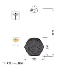 ACA Závesné svietidlo MOROCCO max. 40W/E27/230V/IP20