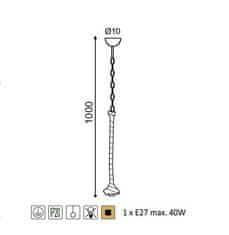 ACA Závesné lanové svietidlo max. 40W/E27/230V/IP20