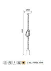 ACA Závesné lanové svietidlo max. 40W/E27/230V/IP20
