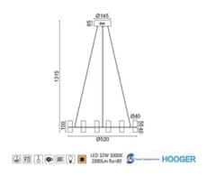 ACA LED závesné svietidlo IONIAN 32W/230V/3000K/2880Lm/360°/IP20, Flicker free