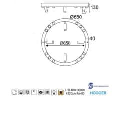 ACA LED stropné svietidlo MAGNETO 48W/230V/3000K/4320Lm/270°/IP20, Flicker free