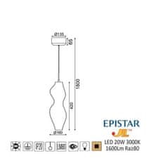 ACA LED závesné svietidlo CARYATID 20W/230V/3000K/1600Lm/360°/IP20