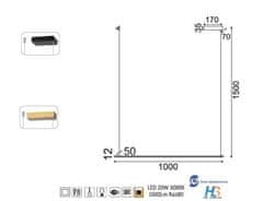 ACA LED závesné svietidlo ATLANTIS 20W/230V/3000K/1600Lm/180°/IP20, Flicker free