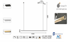 ACA LED závesné svietidlo AVENUE 18W/230V/3000K/1440Lm/120°/IP20/DIM, Flicker free