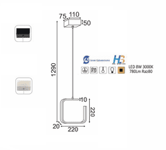 ACA LED závesné svietidlo EUCLID1 8W/230V/3000K/780Lm/360°/IP20