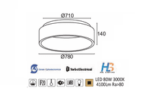 ACA LED stropné svietidlo APOLLO 80W/230V/3000K/4100Lm/270°/IP20, Flicker free