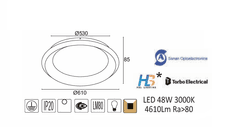 ACA LED stropné svietidlo DIANA 48W/230V/3000K/4610Lm/270°/IP20, Flicker free