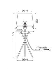 ACA Stolová lampa AGATHA max. 40W/E14/230V/IP20, biela