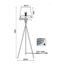 ACA Stojacia lampa AGATHA max. 40W/E27/230V/IP20, biela