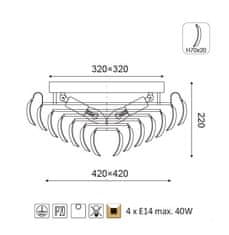 ACA Stropné svietidlo VICA max. 4x40W/E14/230V/IP20