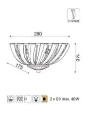 ACA Nástenné svietidlo LUCA max. 2x40W/G9/230V/IP20