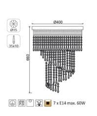 ACA Stropné svietidlo ITEA max. 7x60W/E14/230V/IP20