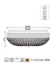 ACA Stropné svietidlo ROSE max. 5x60W/E14/230V/IP20