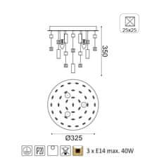 ACA Stropné svietidlo SOMER max. 3x40W/E14/230V/IP20