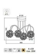 ACA Stropné svietidlo SKYLAR max. 4x28W/G9/230V/IP20