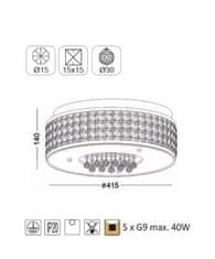 ACA Stropné svietidlo ETNA max. 5x40W/G9/230V/IP20