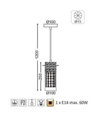 ACA Závesné svietidlo MIA max. 60W/E14/230V/IP20