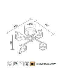 ACA Stropné svietidlo MARTINI max. 4x28W/G9/230V/IP20