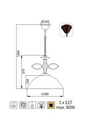 ACA Závesné svietidlo ELECTRA max. 60W/E27/230V/IP20