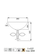 ACA Nástenné svietidlo ELECTRA max. 60W/E27/230V/IP20