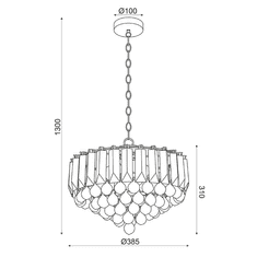 ACA Závesný luster GRAPPA max. 3x40W/E14/230V/IP20