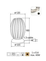 ACA Stolová lampička HOMO max. 40W/E14/230V/IP20