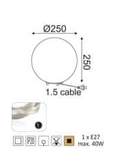 ACA Stolová lampička LUNA max. 40W/E27/230V/IP20, priemer 25cm