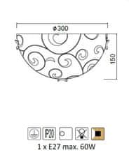 ACA Nástenné svietidlo CHAPLIN max. 60W/E27/230V/IP20