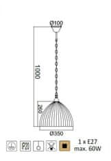 ACA Závesné svietidlo MANOLIA max. 60W/E27/230V/IP20, priemer 35cm