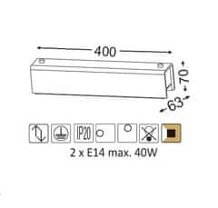 ACA Prisadené svietidlo AEGEAN max. 2x40W/E14/230V/IP20