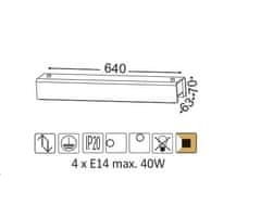 ACA Prisadené svietidlo AEGEAN max. 4x40W/E14/230V/IP20