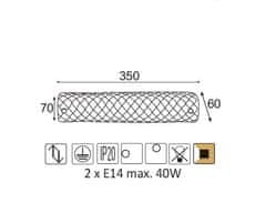 ACA Prisadené svietidlo MARE max. 2x40W/E14/230V/IP20