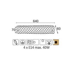 ACA Prisadené svietidlo MARE max. 4x40W/E14/230V/IP20