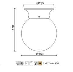 ACA Prisadené svietidlo CAPRI max. 40W/E27/230V/IP20