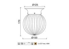 ACA Prisadené svietidlo CAPRI max. 40W/E27/230V/IP20