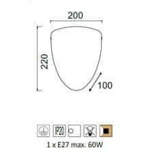 ACA Nástenné svietidlo TURTLE max. 60W/230V/E27/IP20