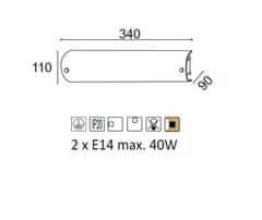 ACA Prisadené svietidlo MAN max. 2x40W/230V/E14/IP20