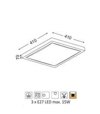 ACA Prisadené svietidlo INDIANA max. 3xLED 15W/E27/230V/IP20