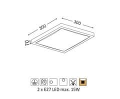 ACA Prisadené svietidlo INDIANA max. 2xLED 15W/E27/230V/IP20