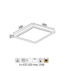 ACA Prisadené svietidlo INDIANA max. 4xLED 15W/E27/230V/IP20