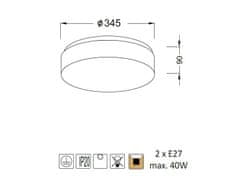 ACA Stropné svietidlo PARFAIT max. 2x40W/E27/230V/IP20