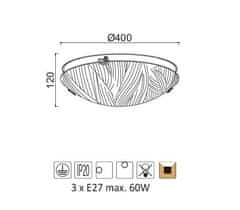 ACA Prisadené svietidlo FORCE max. 3x60W/230V/E27/IP20