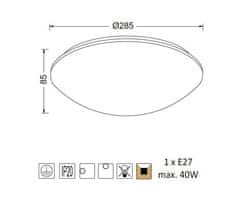 ACA Prisadené svietidlo VEGAS max. 40W/E27/230V/IP20