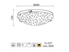 ACA Prisadené svietidlo SCILLA max. 3x60W/230V/E27/IP20