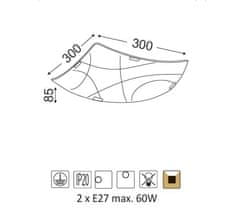 ACA Prisadené svietidlo LOCRIS max. 2x60W/230V/E27/IP20