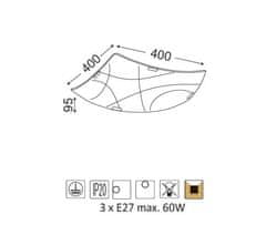 ACA Prisadené svietidlo LOCRIS max. 3x60W/230V/E27/IP20