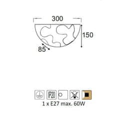 ACA Nástenné svietidlo PUZZLE max. 60W/230V/E27/IP20