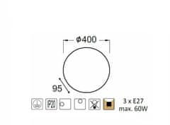 ACA Prisadené svietidlo ALBATRE max. 3x60W/230V/E27/IP20